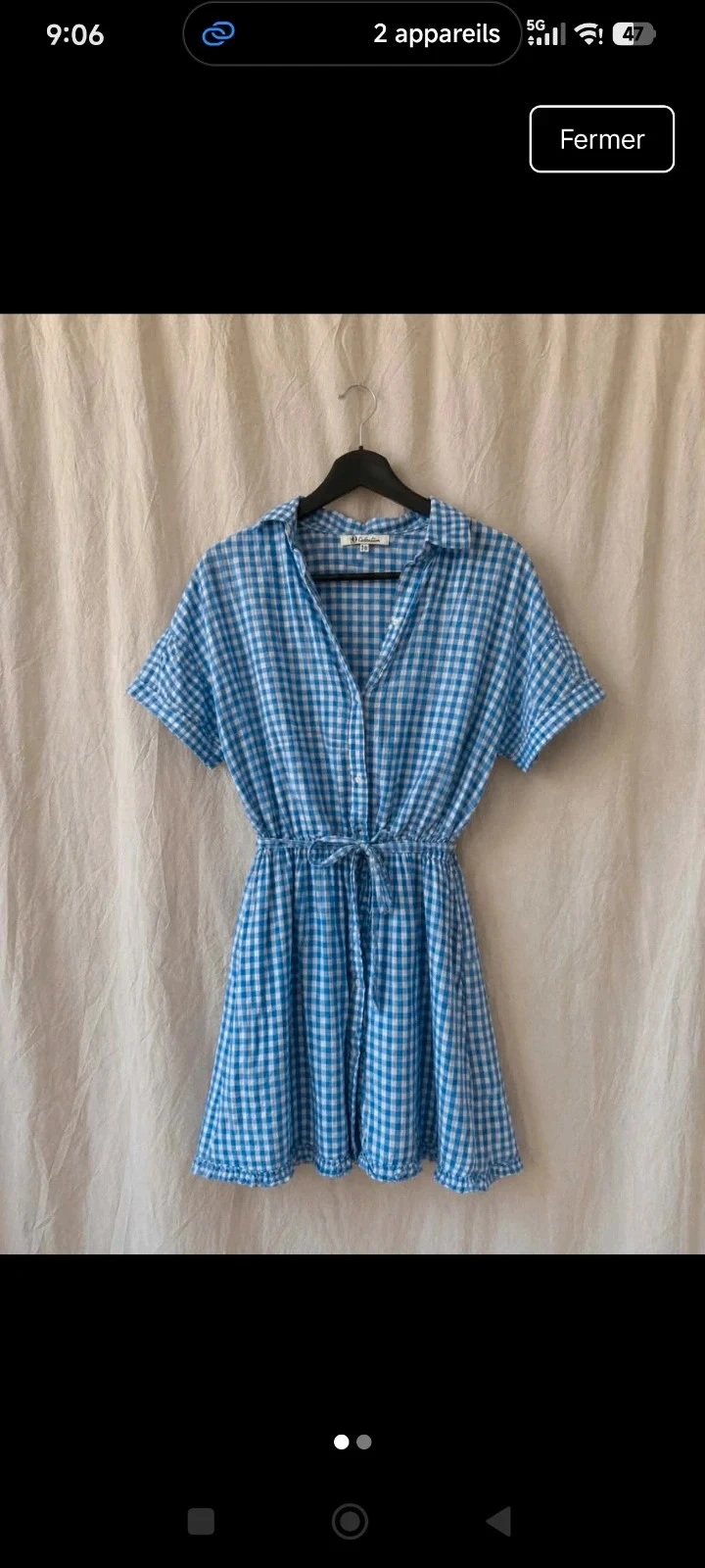 Blue gingham summer dress size S – photo 2